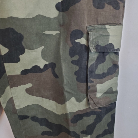 VTG Machine Jeans Camo Baggy Cargo Pants 36x30 Mens NWT Camoflage Twill Y2K - Picture 6 of 16